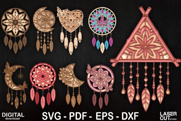 Download Boho Dreamcatcher Laser Cut Bundle - Boho dreamcatcher Collection