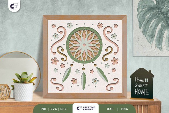 Download Boho Dreamcatcher 3D Paper Cut SVG - Boho dreamcatcher Collection