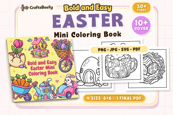 Download Bold and Easy Easter Mini Coloring Book - Coloring book Collection