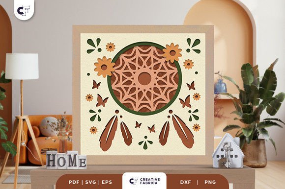 Download Boho Dreamcatcher 3D Light Box SVG - Boho dreamcatcher Collection