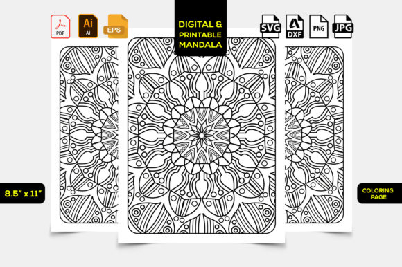Download Mandala Interior Coloring Book Page KDP - Coloring book Collection
