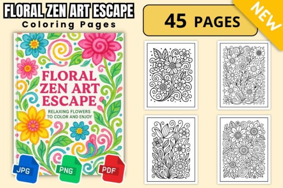 Download Floral Zen Art Escape Coloring Book - Coloring book Collection