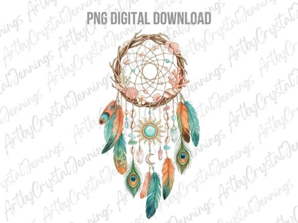 Download Watercolor Boho Dreamcatcher PNG - Boho dreamcatcher Collection