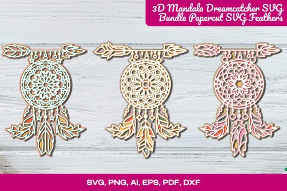 Download 3D Mandala Dreamcatcher SVG Bundle - Dreamcatcher svg Collection