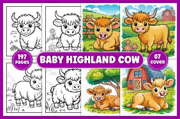 Download Baby Highland Cow Coloring Book Pages - Coloring book Collection