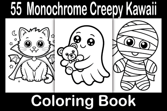 Download Monochrome Creepy Kawaii Coloring Book - Coloring book Collection