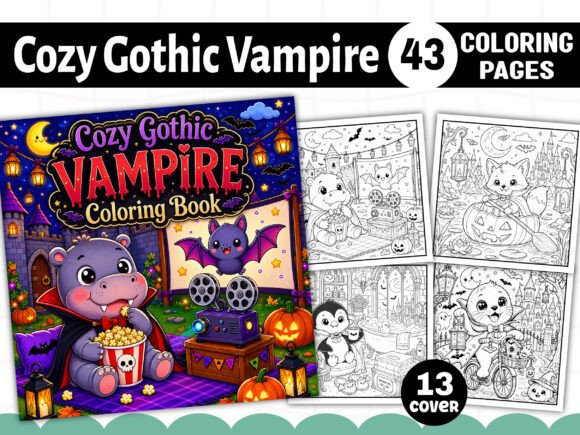 Download Cozy Gothic Vampire Coloring Book Pages - Coloring book Collection
