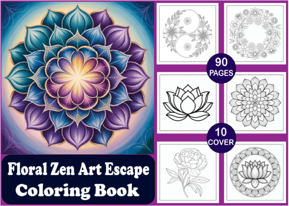Download 90 Floral Zen Art Escape Coloring Book - Coloring book Collection