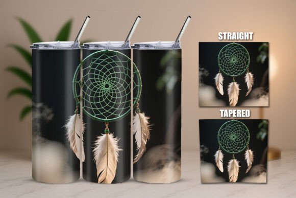 Download Boho Dreamcatcher Green Feathers Tumbler - Boho dreamcatcher Collection
