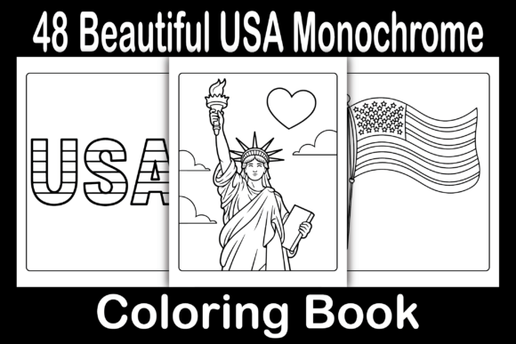 Download Beautiful USA Monochrome Coloring Book - Coloring book Collection